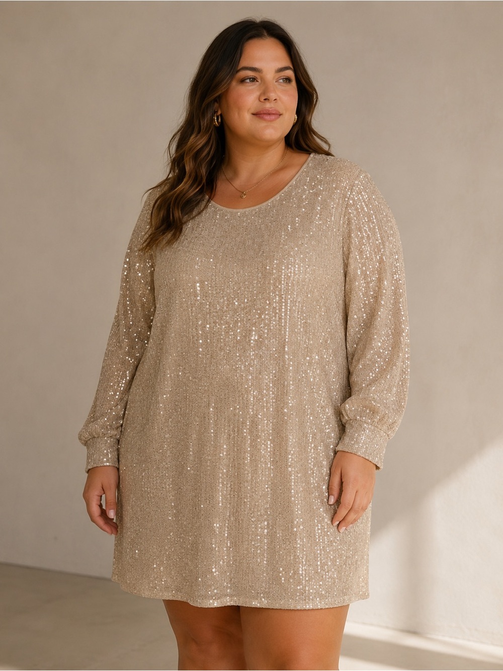 H&M Cream Sequin Mini Dress sz XXL